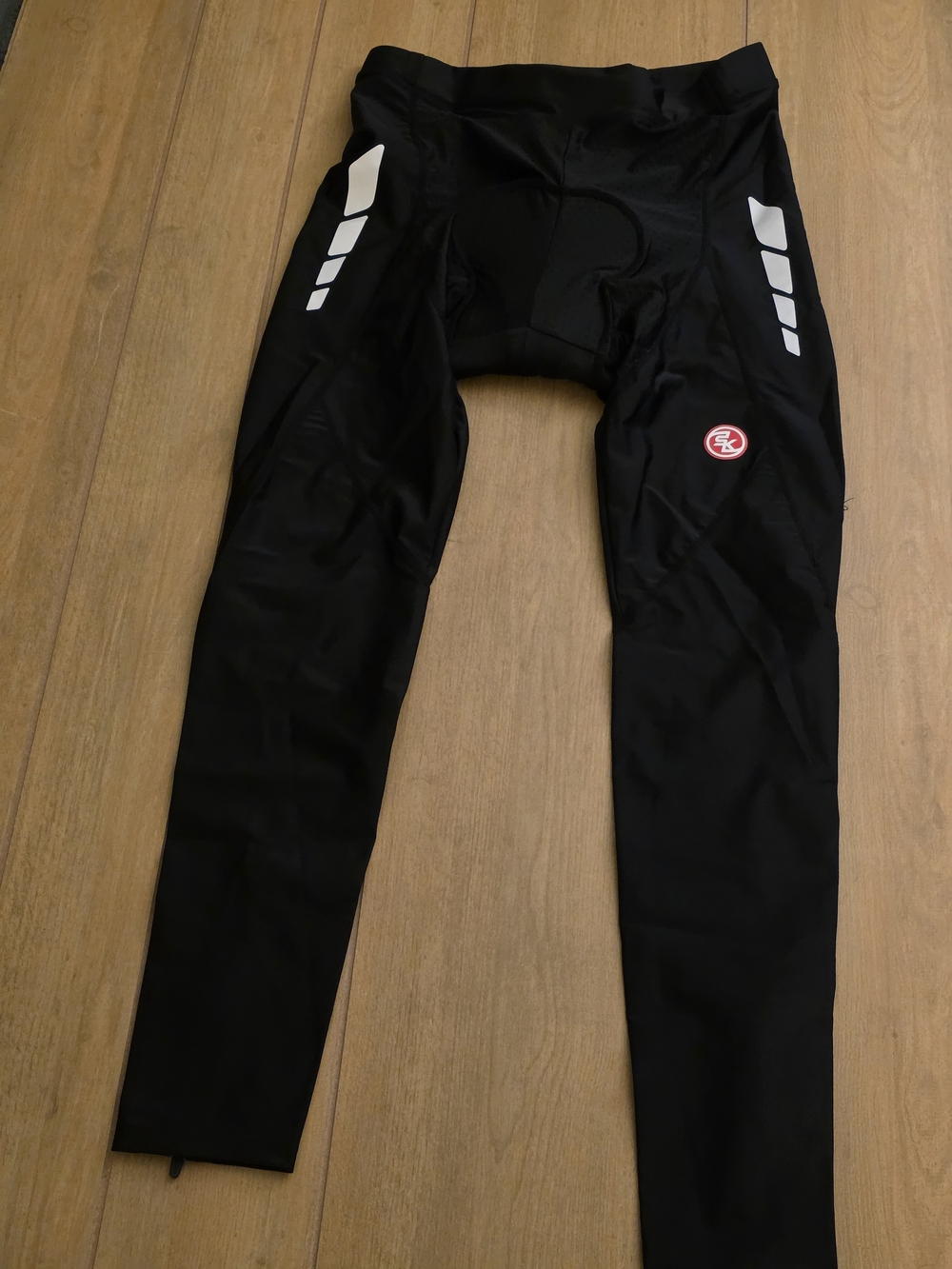 Souke Sports - Men's Black Padded Cycling Tights with Reflective Accents